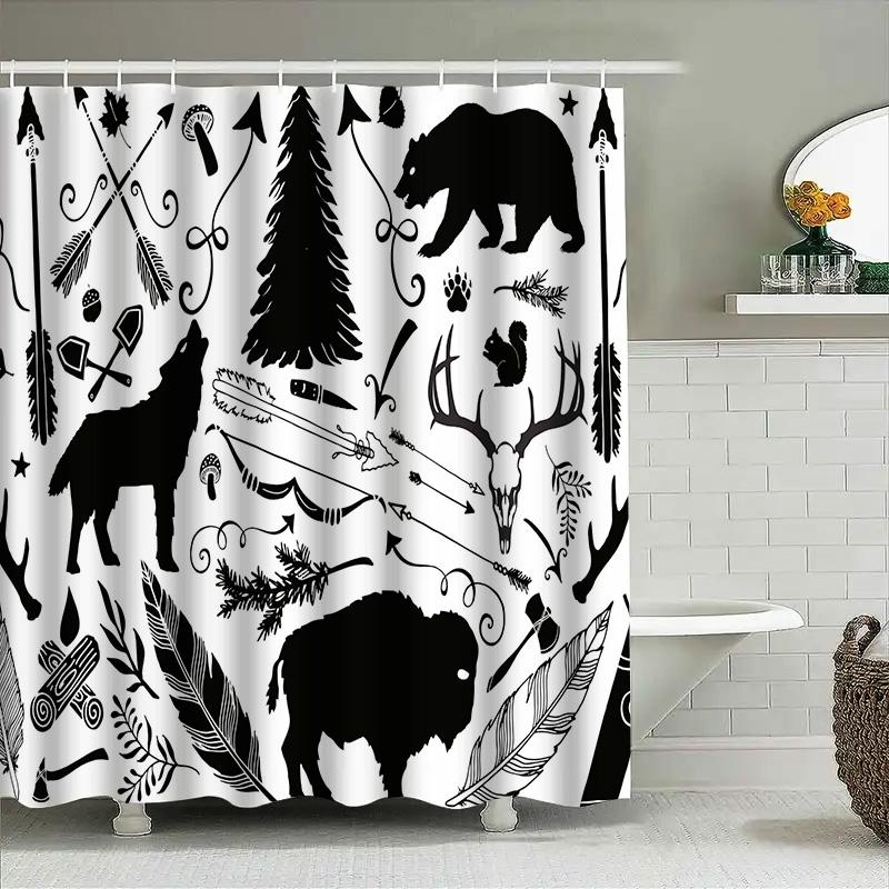 Animal-Themed Shower Curtain With Various Patterns Suitable For Bathroom Decoration Perfect Gift Idea For Animal Lovers. Availab