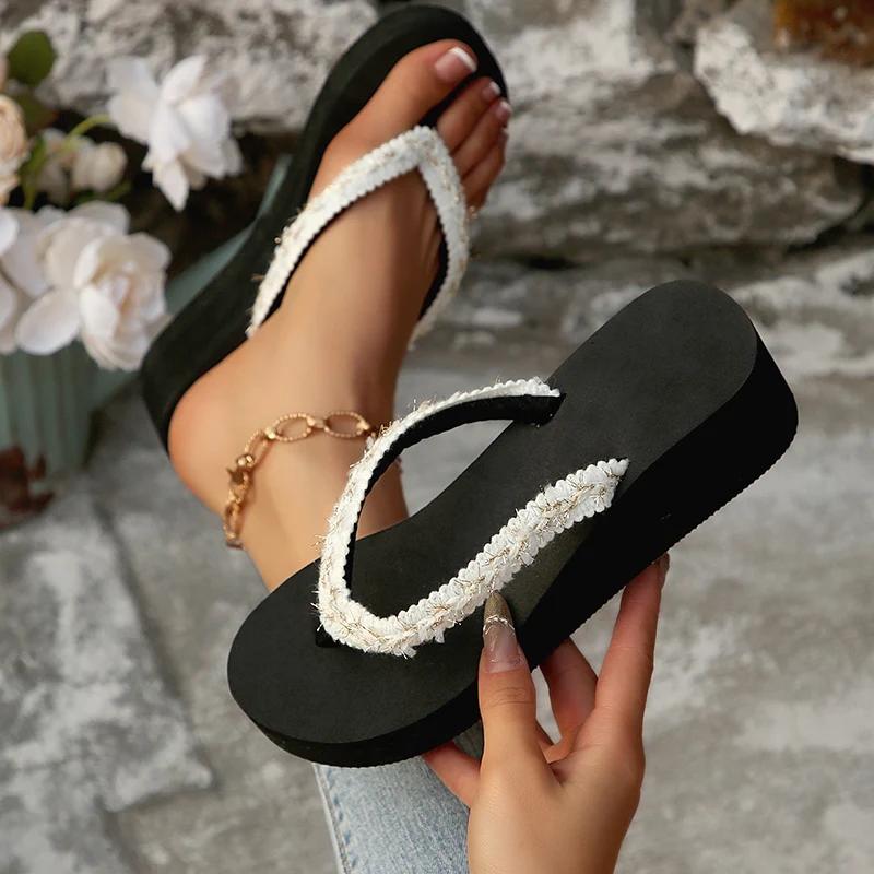 Fashion Summer Wedge Open Toe Slippers Woman New Platform Anti-Slip Big Size Slippers Women Light Outdoor Flip-Flops Slides Women