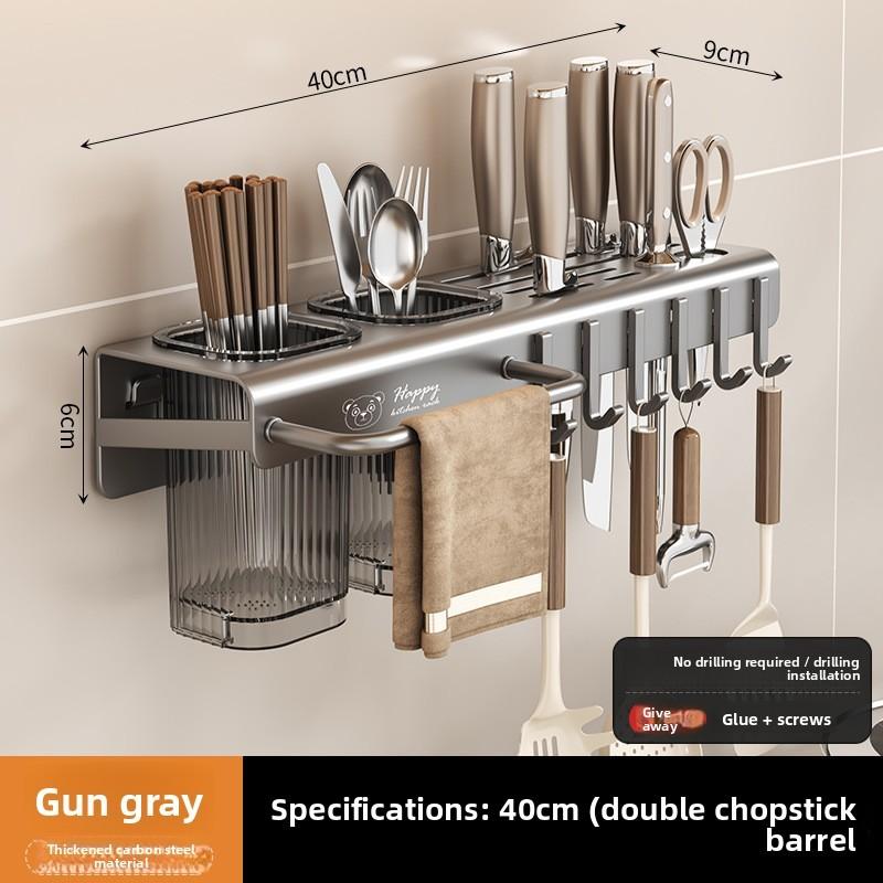 Kitchen Wall Mount Storage Rack With Multifunctional Storage For Home Use