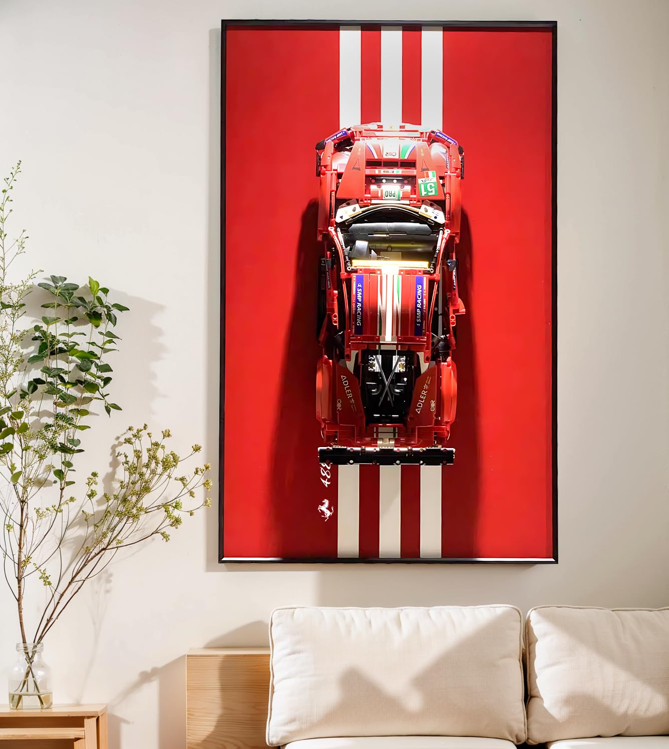 

Sungvool Настенный дисплей для Lego 42125 Technic Ferrari 488 GTE Supersport AF Декоративные картины для настенного дисплея для модели Lego Подарки для