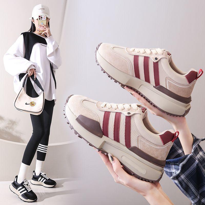 Platform-soled Forrest Gump shoes women's 2025 new spring German training shoes, inner height increases, small dad shoes, sports and leisure shoes