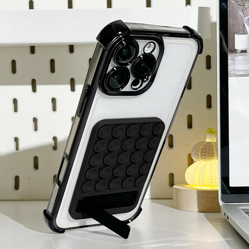 Universal Suction Cup Stand Mobile Phone Silicone Cover Anti-lost Adjustable Cell Case Desktop Table Holder Stand