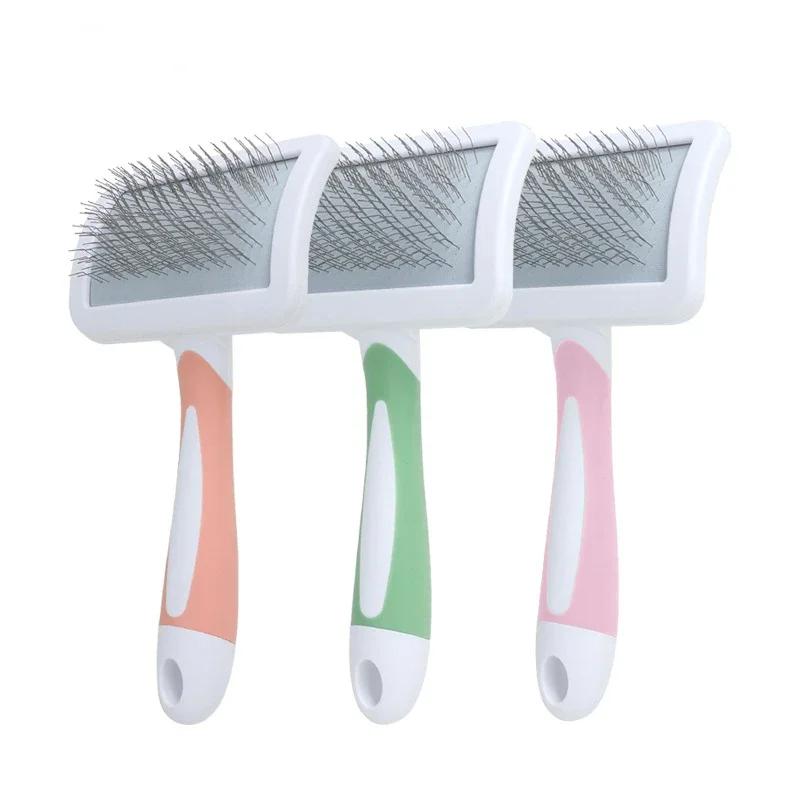 Dog Brush Stainless Steel Dogs Combs Massage Dog Grooming Brush Pet Hair Remover Cleaning Tools Soft Handle Cat Comb Brush Cat