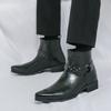Classic Business Casual Dress Boots Side Zipper Mens Motorcycle Boots Men Casual Walking Shoes Fashion Chelsea Leather Boot