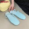 Fashion Summer Beach Ladies Flats Slippers Sandals Shoes Round Toe Fashion Mesh Female Flats Slides Slippers Shoes For Women Mules
