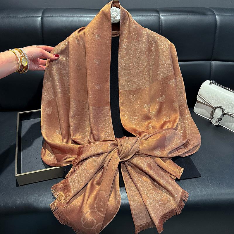 New Spring Emulated Silk Fashion Versatile Scarf Long Shawl for Women Love Simple Versatile Scarf for Women Tiansi Cotton