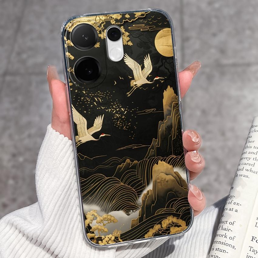 For Vivo V60 V50 V40 Lite V40e V30e V20 Pro SE Phone Case Beautiful Mountain Range Patterns Transparent TPU Anti Slip Soft Back Covers For Vivo Casing