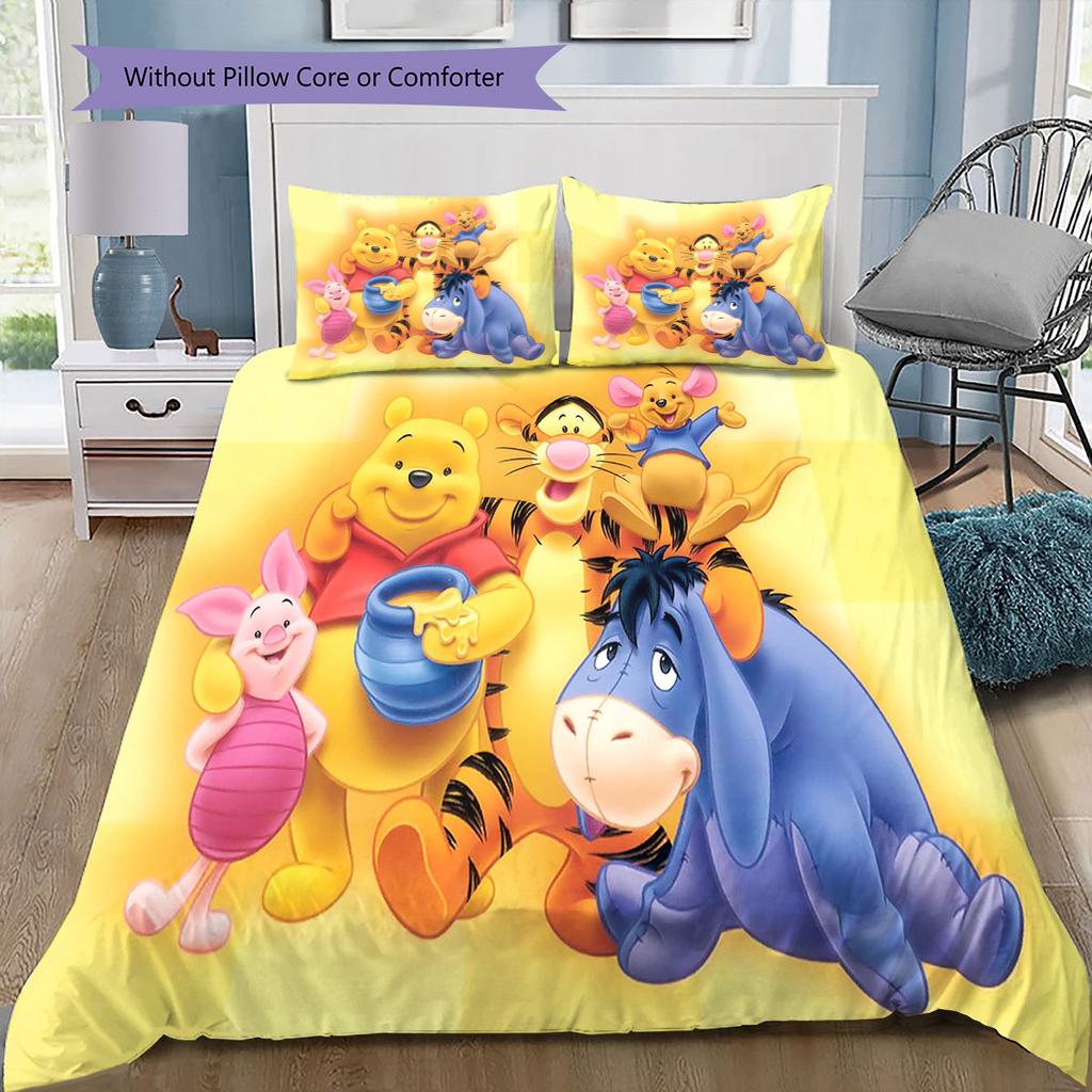 Eeyore and Tigger & Winnie The Pooh Print Bedding Set, Warm and Cozy, The Perfect Choice To Decorate A Child's Bedroom.