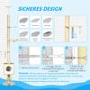 Cat tree, ceiling-high, cat house, two platforms, hammock, anti-tip device, light brown+beige, 40 x 40 x 260 cm