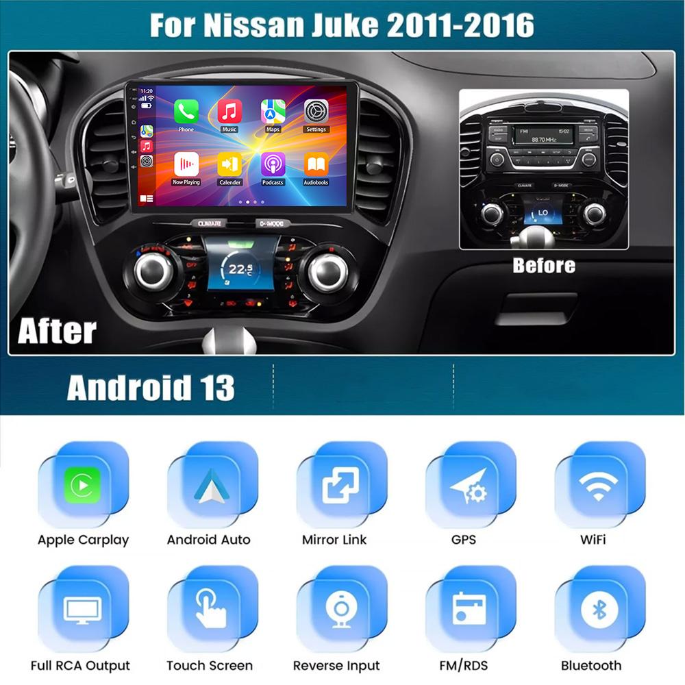Android 12 Auto For Nissan Juke 2011 2012 2013 2014 2015 2016 2.5D HD Screen Car Multimedia Navigation GPS Auto Radio Stereo