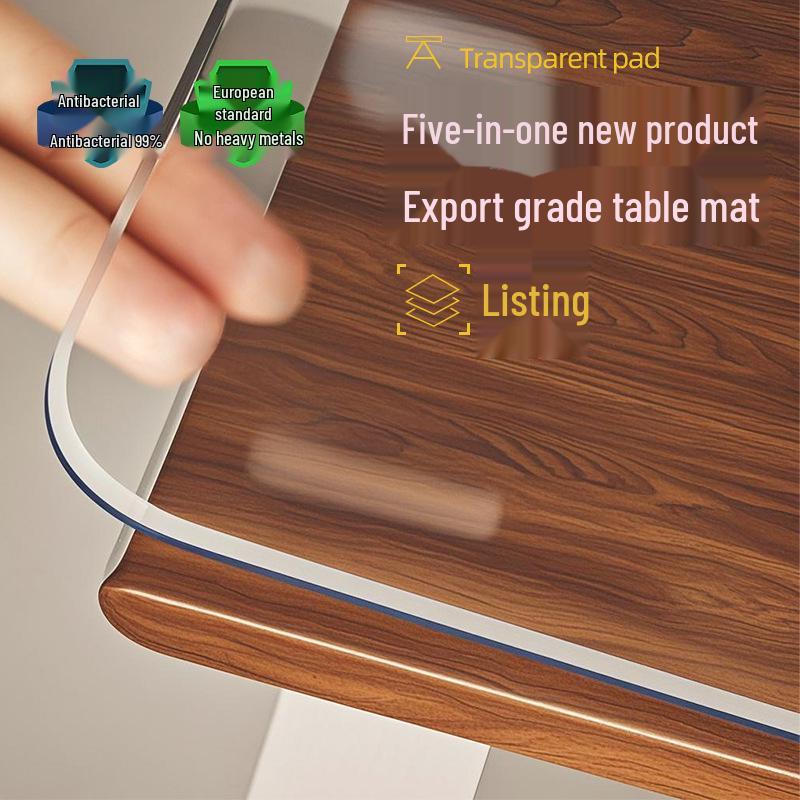 Transparent PVC Tablecloth: Waterproof, Heatproof, Oilproof, Wash-Free Soft Glass Pad for Dining or Coffee Table Protection 40x60CM