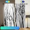 2pc 3D Stereoscopic Abstract Collage Printed Curtains - Set of 2 Panels for Children's Home Decor in Living Room, Bedroom