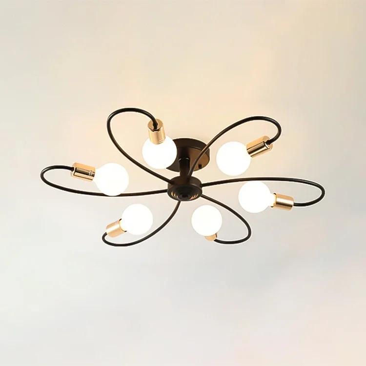 

6/8 головок скандинавский современный дизайн потолочный светильник черный золотой свет для дома гостиная кухня декоративный потолочный светильник освещение 6 Heads Black-Gold