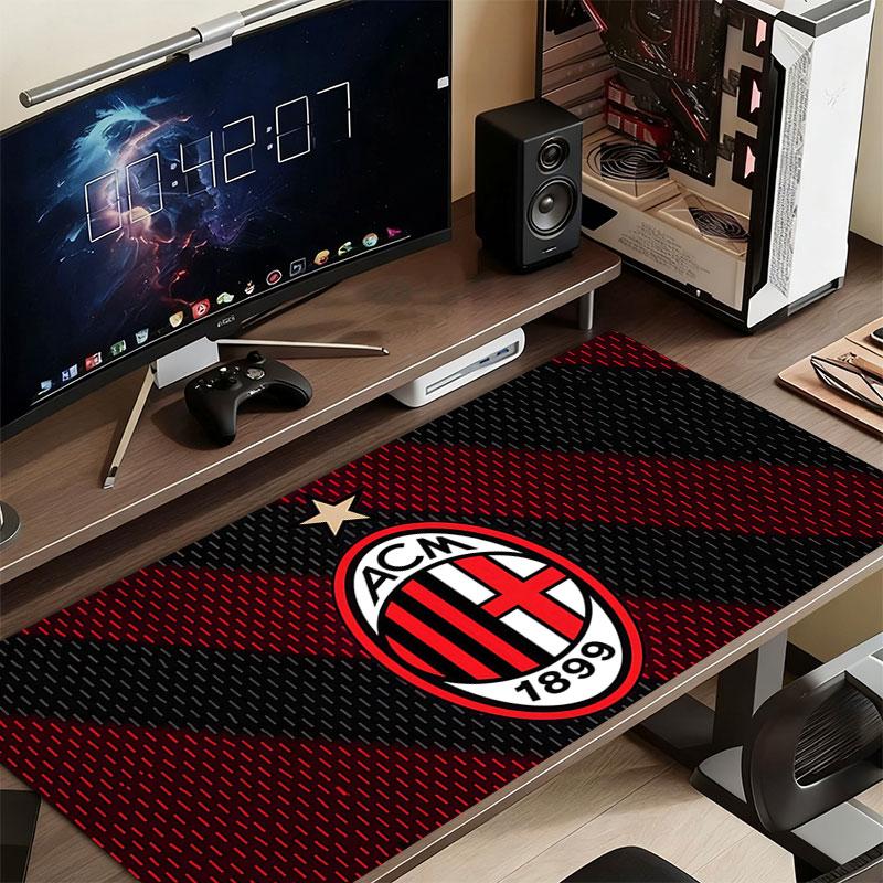 AC Milan Mouse Pad, Large Gaming Desk Mat, Non-slip XXL Mousepad for Laptop & Tablet, Mini PC Playmat with Stitched Edges