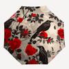1pc Raven Roses Automatic Open/close Umbrella, 8-Rib sturdy structure, Auto Folding/Opening, Portable Travel Umbrella for Women,268