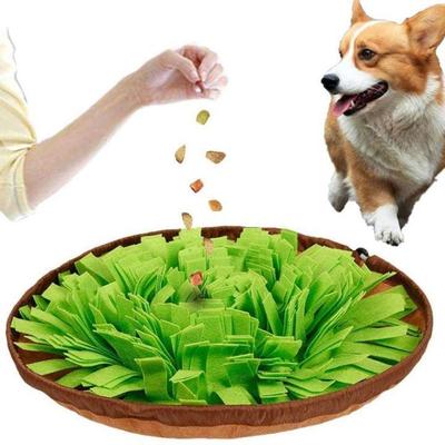 Dog Sniffing Mat: Puzzle Training & Food Dispensing Toy - Machine Washable & Storage Friendly