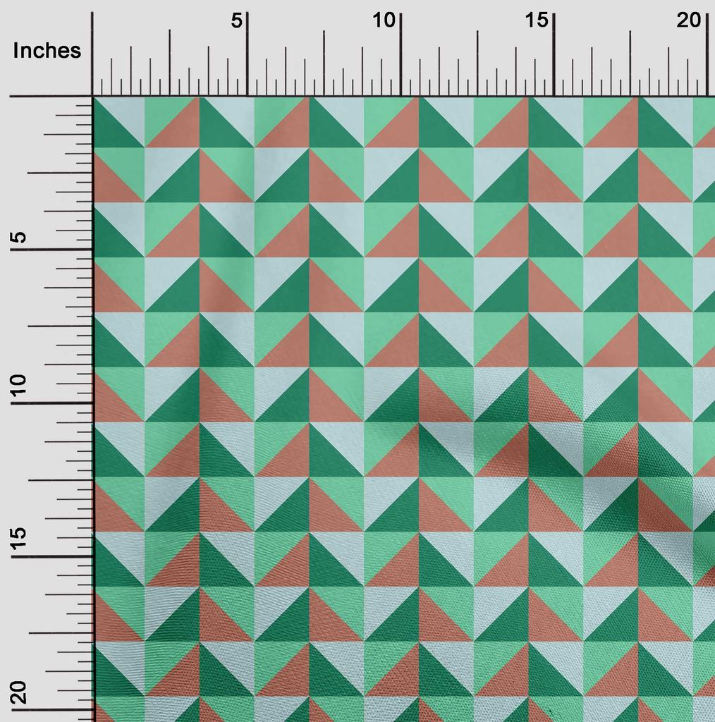 oneOone Cotton Flex Green Fabric Geometric  Sewing Material Print Fabric By The Yard 40 Inch