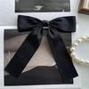 Black Bow Brooch With Ribbon And Safety Pin Simple Corsage Women'S Clothing Accessories Fashion Jewelry