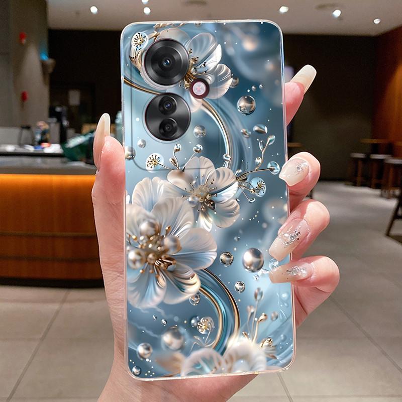 Für OPPO Reno 11F / Reno 11A Hülle Klar Luxus Mode Schmetterling Blumen Weiches TPU Silikon Abdeckung für OPPO Reno11 F A Handyhülle