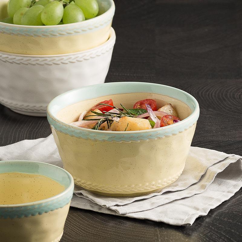 Wheat Ear Underglaze Color Noodle Bowl Simple Meal Bowl Restaurant Kiln Change Ceramic Bowl Soup Bowl New Household Rice Bowl Instant Noodle Bowl