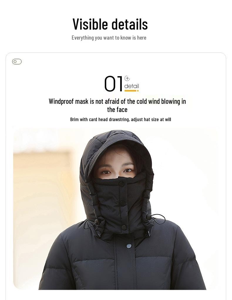 Women's 2025 Long Chic Waist-Slimming White Duck Down Puffer Coat