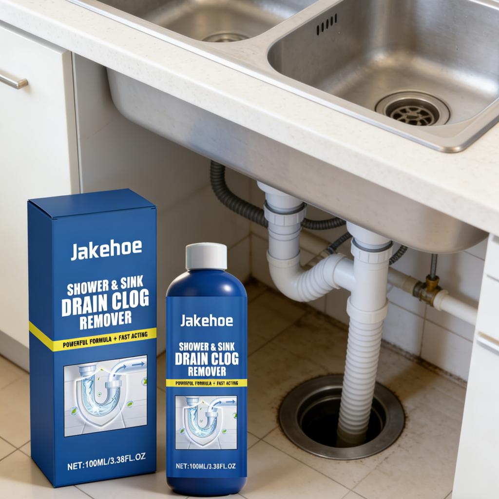Jakehoe Kraftvoller Rohrreiniger für Dusche Küchenspüle Abflussreiniger Löst Haare Schnellreinigung Beseitigt Gerüche Rohrfrei