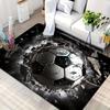 3D Sports Soccer Creative Area Rug, Machine Washable, Living Room Mat, Home Decor