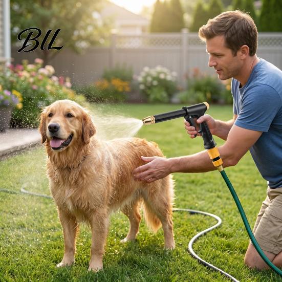Car Wash Hose Nozzle Garden with Foam Cannon, Quick Connectors, Heavy Duty Plant Watering Nozzle, High Pressure for Washing Plants Cleaning Yard