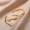 Stainless Steel Wave Open Bangle Bracelets for Women  Gold Color Irregular Cuff Bangles Trendy Aesthetic Jewelry Gift