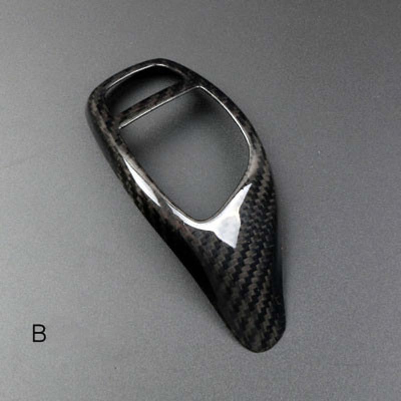 Car Real Carbon Fiber Gear Knob Decoration for BMW E46 E60 E90 F10 F30 F20 F20 X1 3 GT Z4 Series Can Only Fit Left Hand Drive