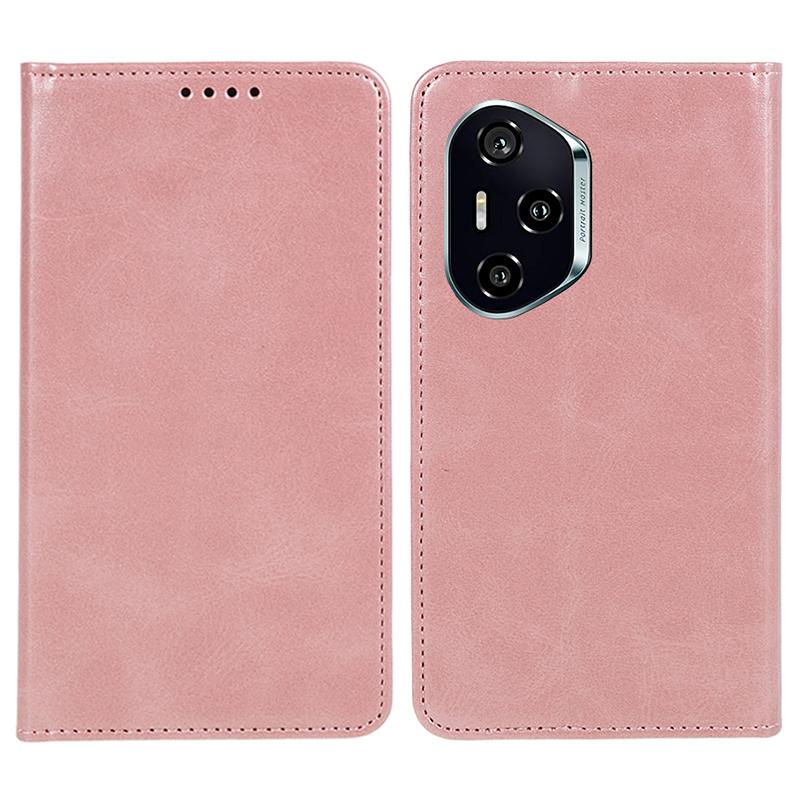 For Honor 300 Pro Case Strong Magnetic PU Leather Phone Cover Calf Texture