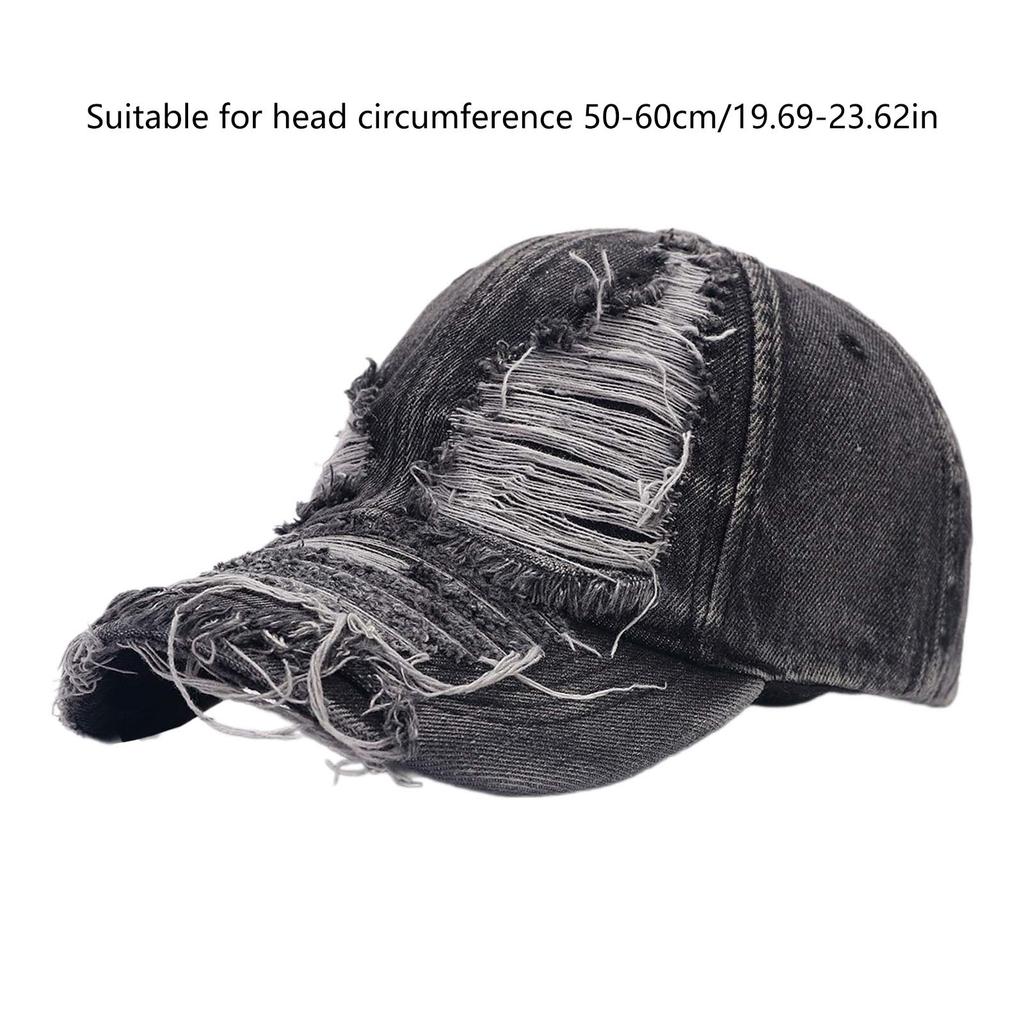 Popular WashedFabric Baseball Hat Distress Baseball Hat Women Beach Hat Photowear Sun Hat Outdoor Sport Camping Hat