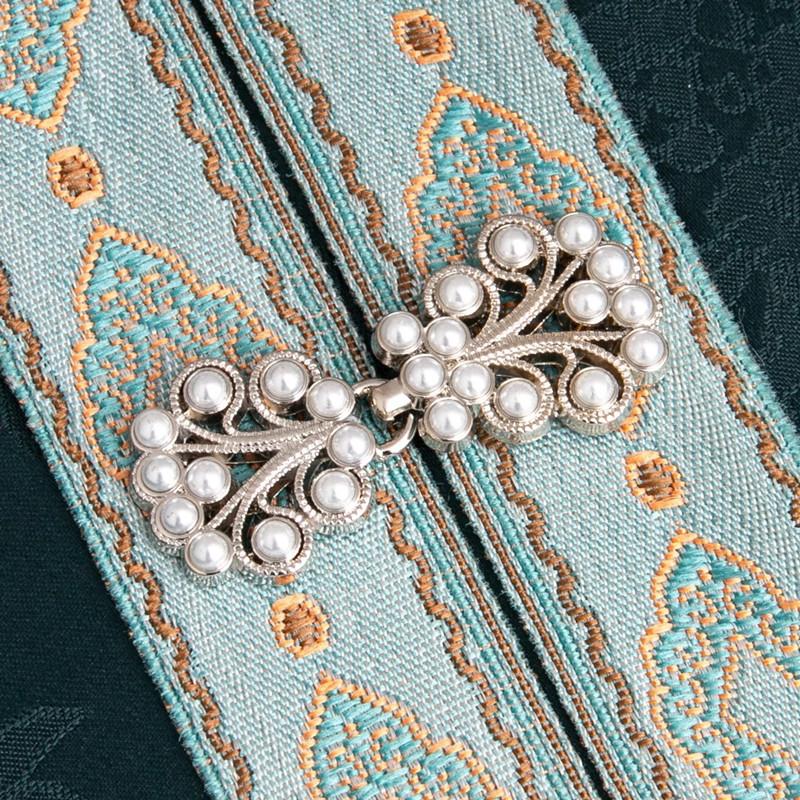 

5 шт. Застежки-спирали из жемчужного металла, пуговицы для ханьфу, регулируемые, подчеркивающие талию, декоративные застежки в ретро китайском стиле для одежды 2cm X 4.5cm