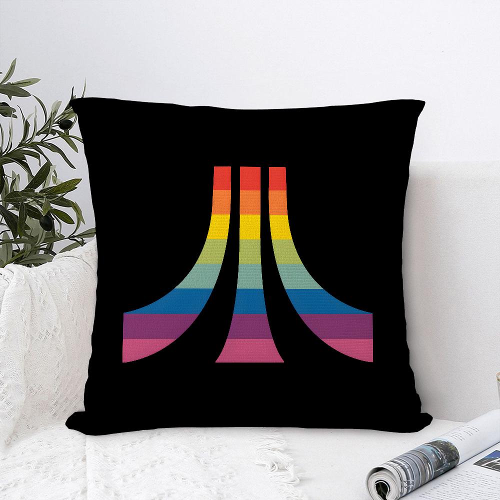 A-AtariS Game Logo Pillow Case Sofa Decorative Home Double-sided Print Plush Square Throw Pillow Covers Cushion Decor Cover