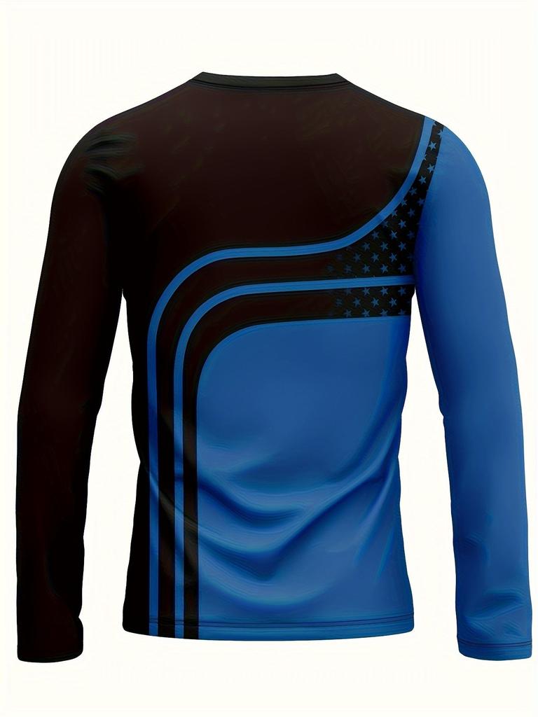 T-shirt men's long sleeve T-shirt with print 1 piece