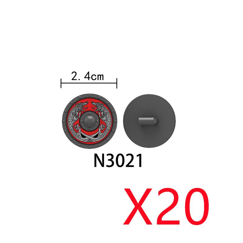 MOC Mittelalterliche Bausteine Charakter Ritter Krieger Zubehörset Helm Schulterrüstung Schild Bogen Pfeil Stein Geschenk Spielzeug X022