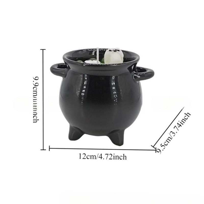 Environmental Friendly Soyabean Candlewax Necromancer Container Candle Earthenware Halloween Party Highlight Safe For Kids Animals
