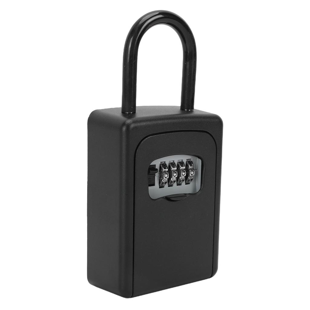 4 Digit Combination Lock Box Metal Shackle Password Container for Storing Keys Cards Hanging Or Wall Mounting