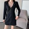 Long sleeve plus size vintage hooded new in dresses for women casual loose mini short spring autumn dress
