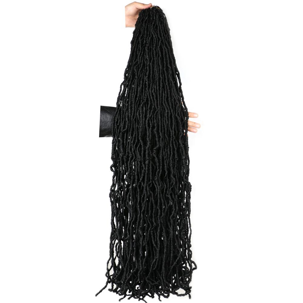 Soft Crochet Synthetic Hair Faux Locs Natural Style Pre Looped Goddess Locs High Temperature Fiber Black Women Braiding