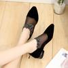 Shoes 2024 Sandals for Women Retro Rhinestone Sandals Women Elegant Flower Square Heel Sandals Mesh Light Sandals Summer Women