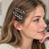 1 Pair French Style Fabric Hair Clips Oval Shape Floral Barrette Sweet BB Hair Clip  for Women