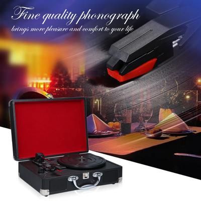 Gramofon s reproduktory Vintage gramofonový gramofon Stereo zvuk Black US typ