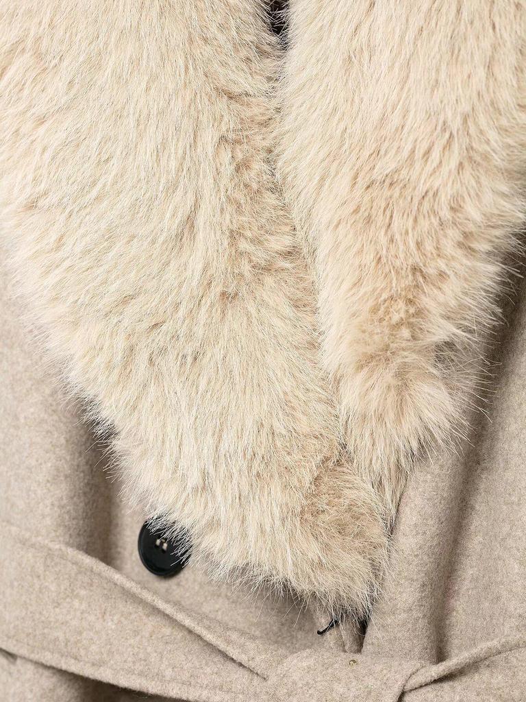 2025 Spring Women's Faux Fur Lapel Long-Sleeve Coat