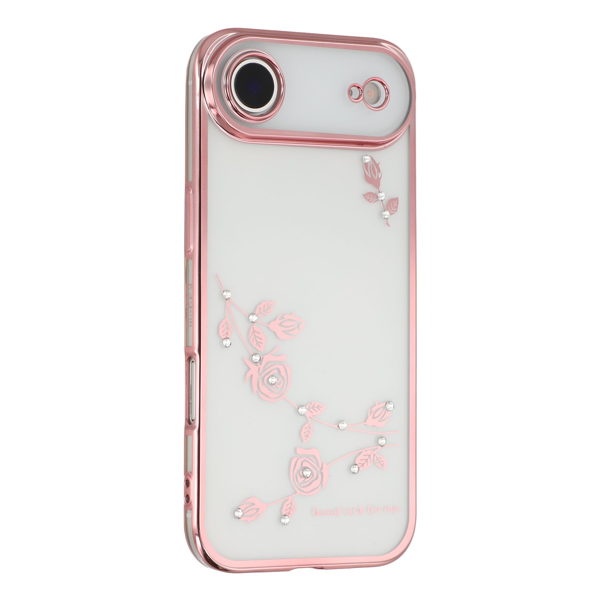 

KADEM For iPhone 17 Air Case Flower Rhinestone Decor TPU Phone Cover Rose Gold