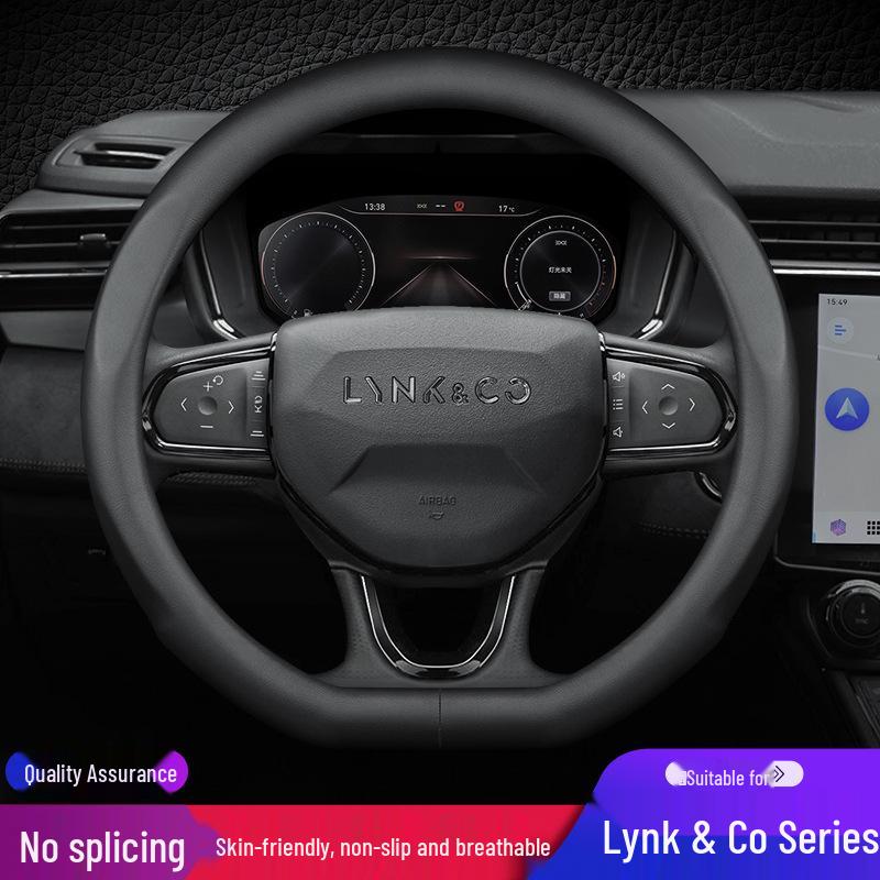 Lynk & Co Genuine Leather Steering Wheel Cover for Models 01, 02, 03, 03+, 05, 0906 (New Energy Vehicles)