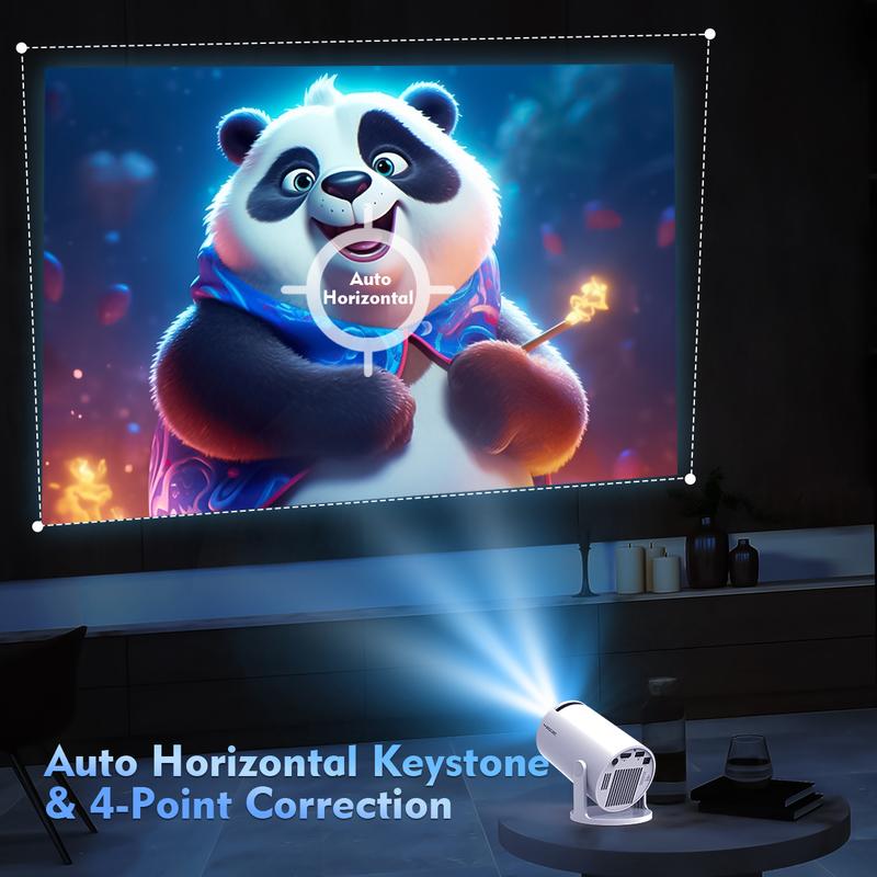 HY300Pro Portable Projector 290ANSI Dual Wifi6 4K Videosource Supported Native 1280*720P Android 11 BT5.4 Cinema Outdoor Mini Projetor Remote Con