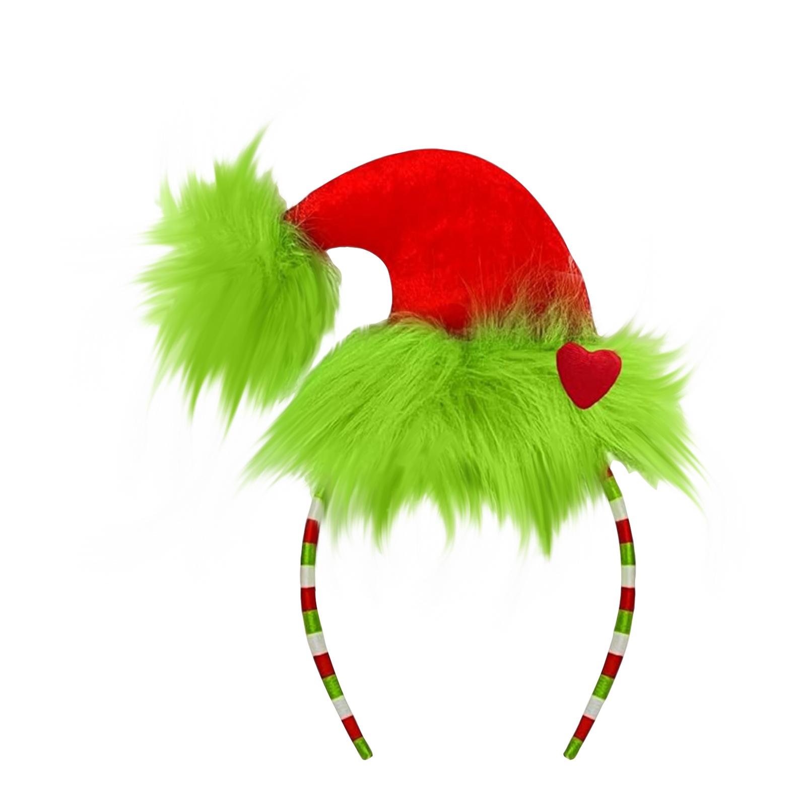 

Рождественская шляпа, повязка на голову, шляпа с блестками, повязка на голову, рождественское украшение One Size зелёный