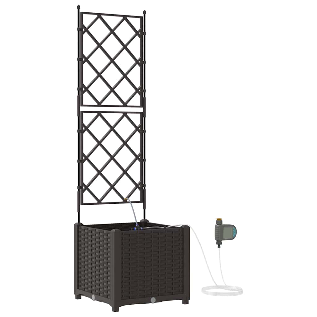 Garden Planter Brown 40 X 40 X 142 Cm Plastic