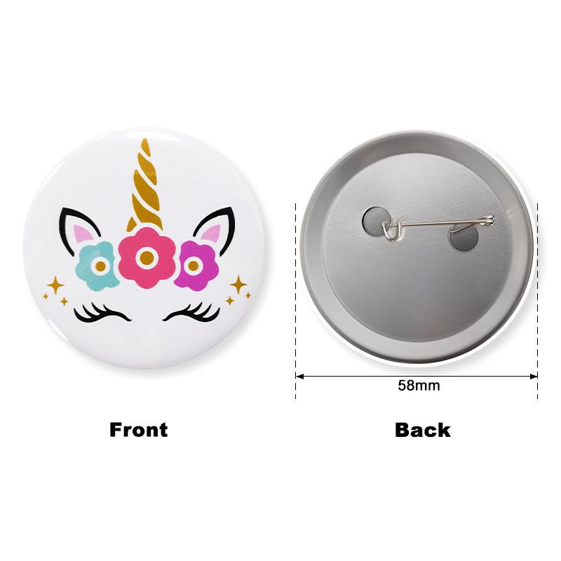 New Unicorn Theme Series Party Badge Baby First Birthday Cartoon Digital Badge 